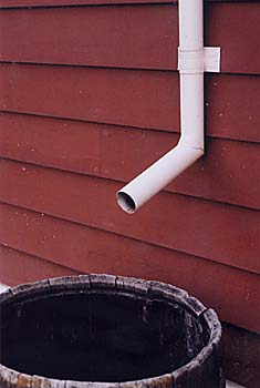 Downspout and Rain Barrel Detail