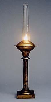 Solar stand lamp, without shade, burning mineral oil