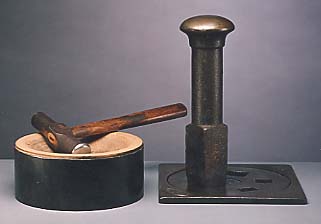 Raising Block, Hammer, and Planishing Stake